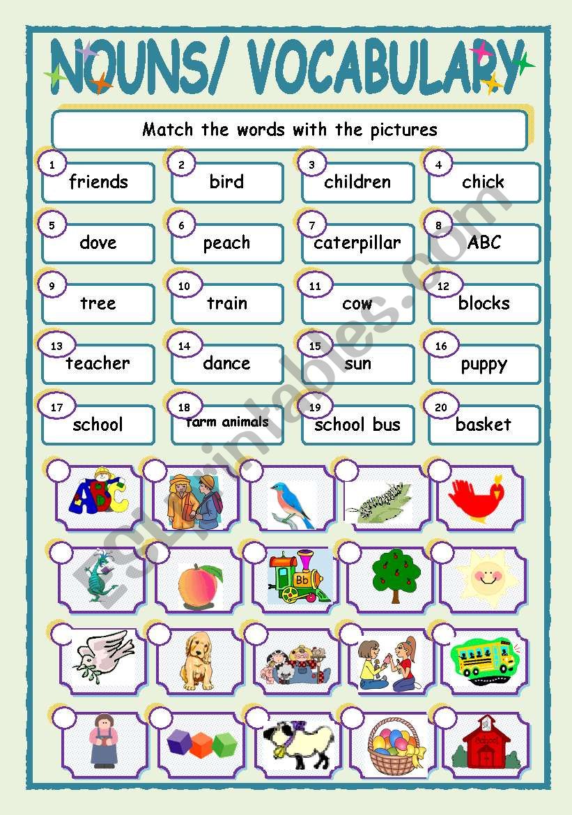 VOCABULARY/NOUNS worksheet