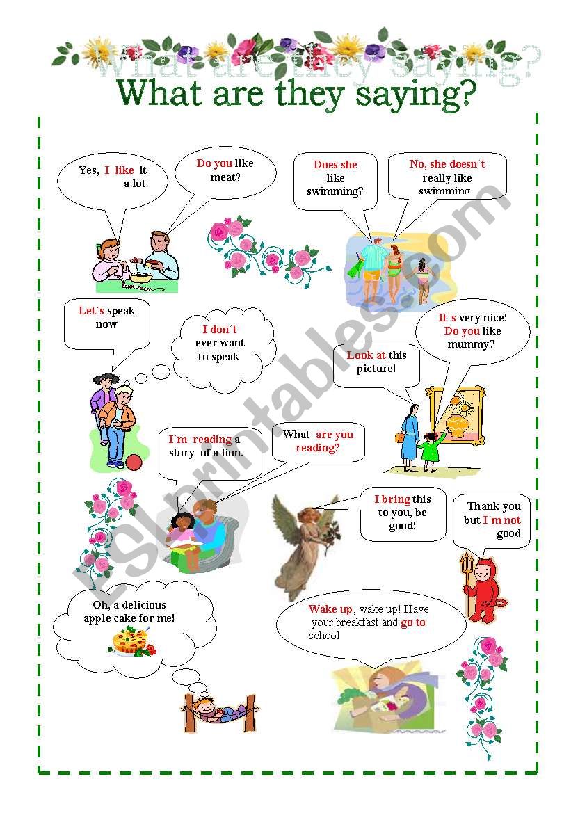 What are they saying? worksheet