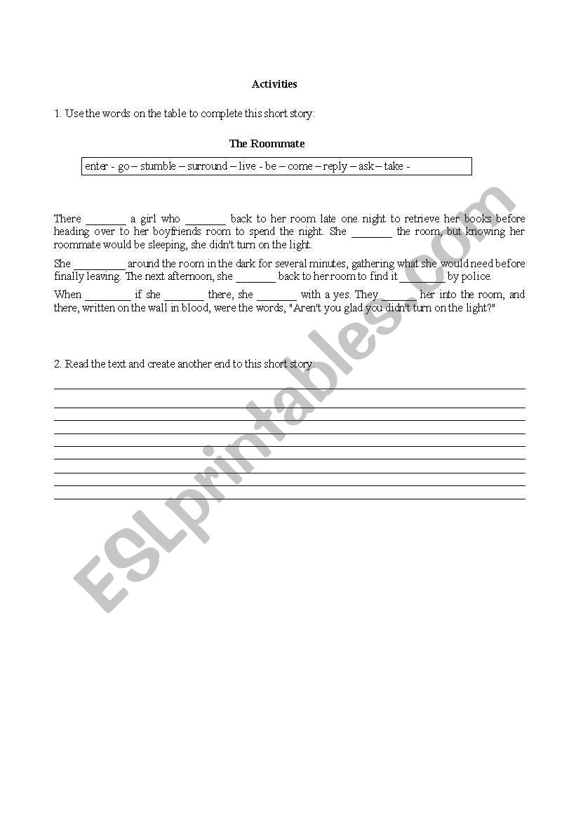 Read - Short Story worksheet