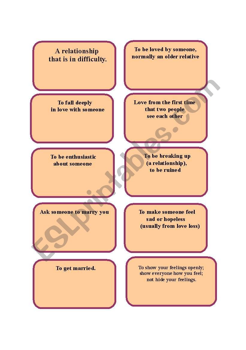 Loves Idioms worksheet Loves Idioms worksheet