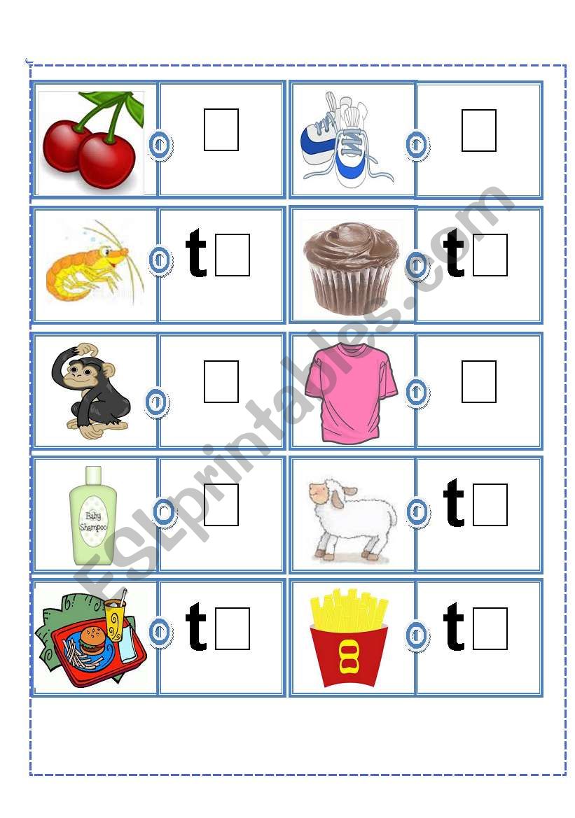 Sh and Ch sounds, Phonetics Dominoes