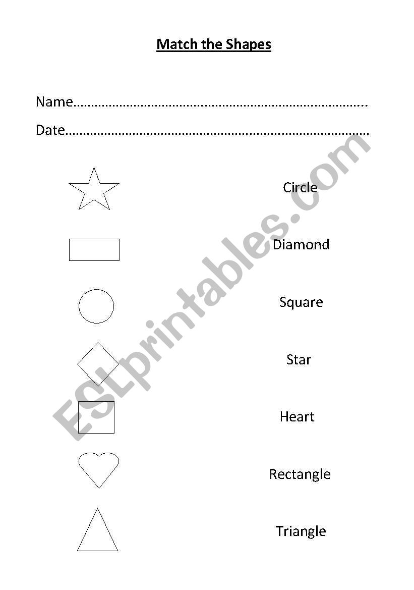 Match the shapes worksheet