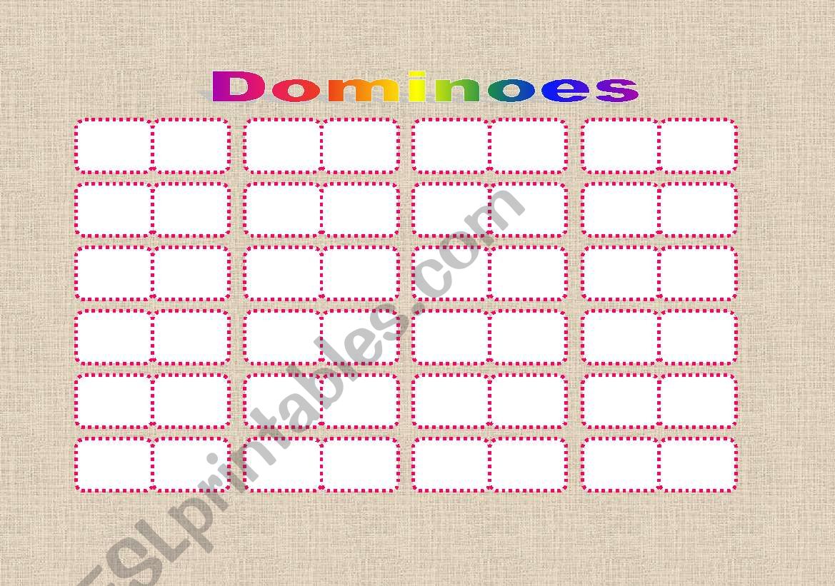 DOMINOES template worksheet