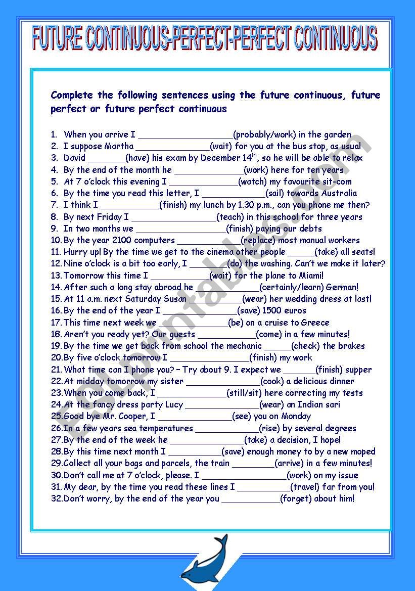 FUTURE TENSES MIXED - ESL worksheet by afrodite