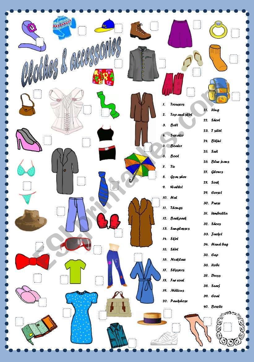 Clothes & accessories (editable)