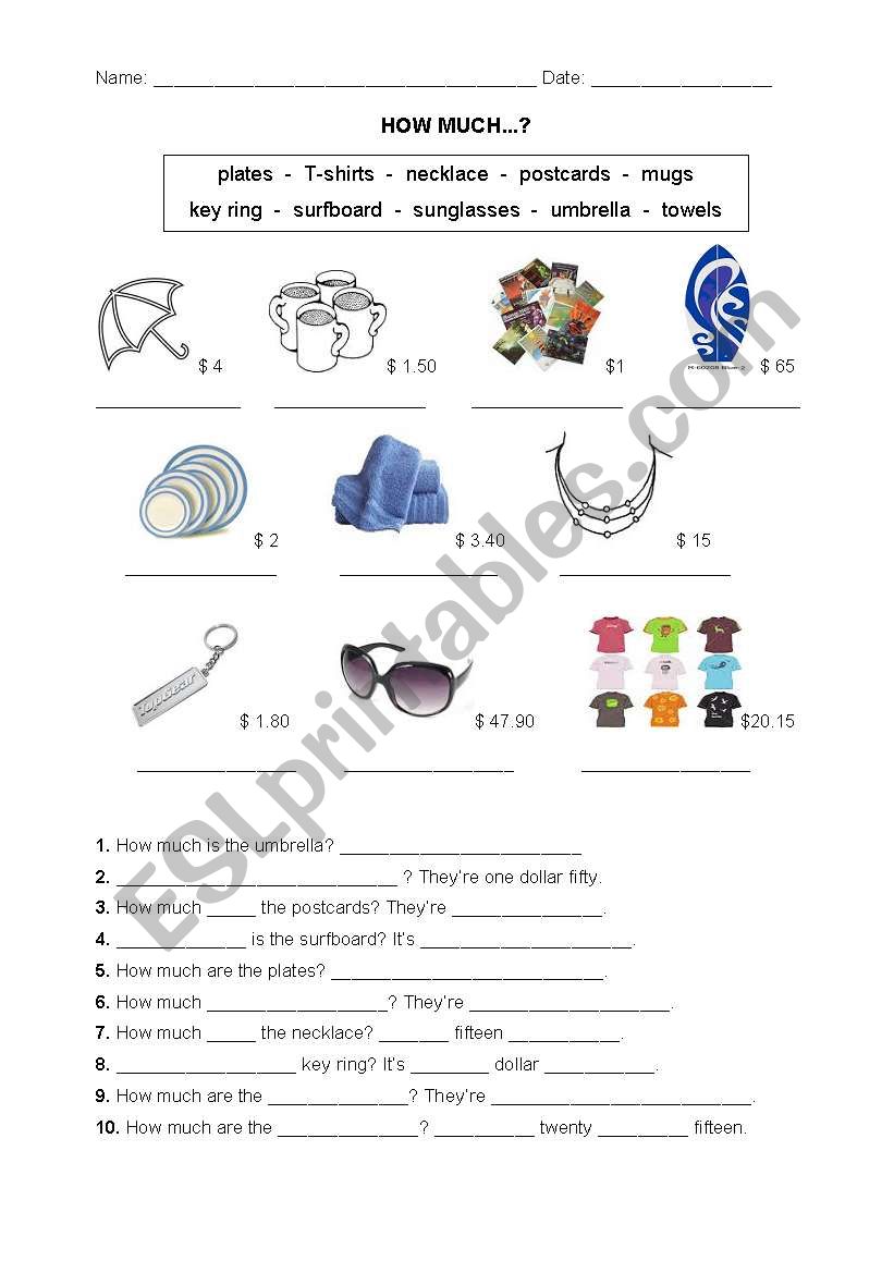 How much is / are worksheet