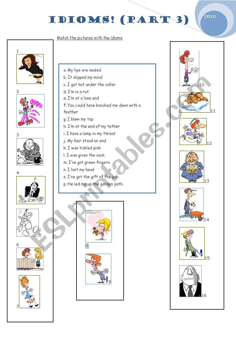 Idioms Part 3/3 worksheet