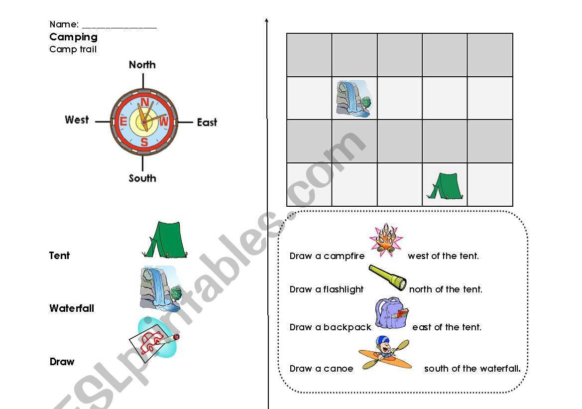 camping trail worksheet worksheet