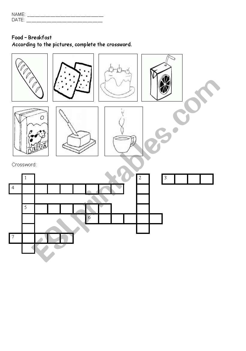 Food for breakfast (crossword)