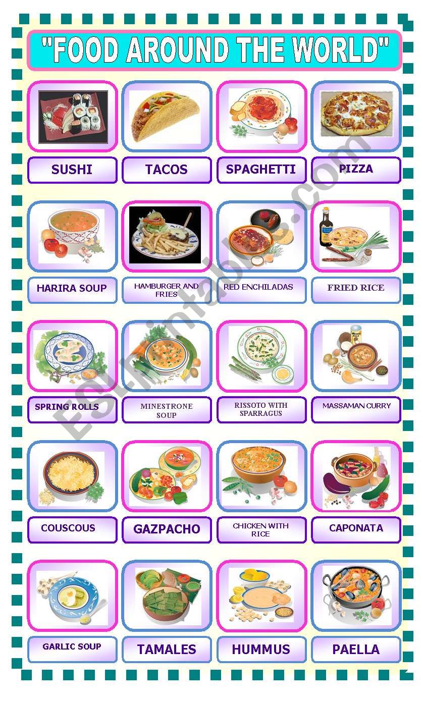 international food! worksheet