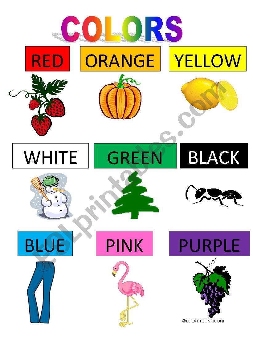 Colors worksheet