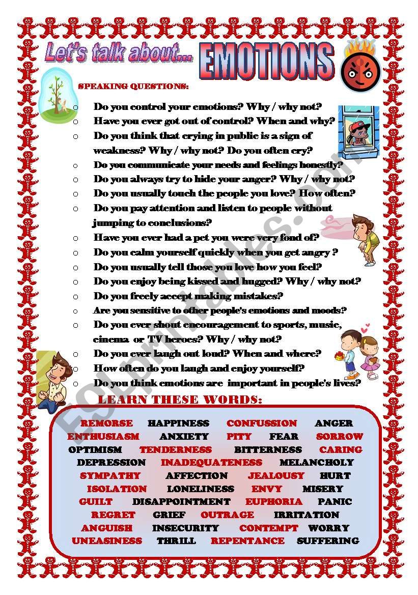 LETÂ´S TALK ABOUT EMOTIONS (SPEAKING SERIES 58)