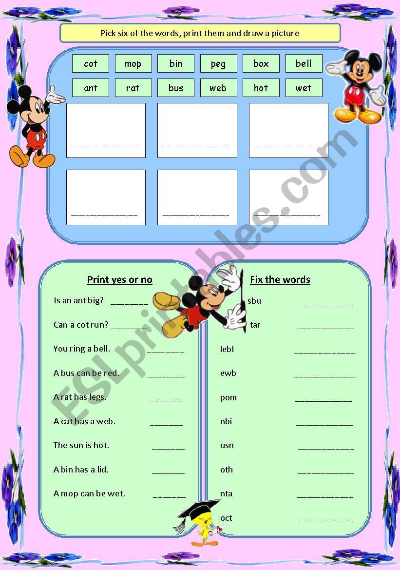 CVC words worksheet