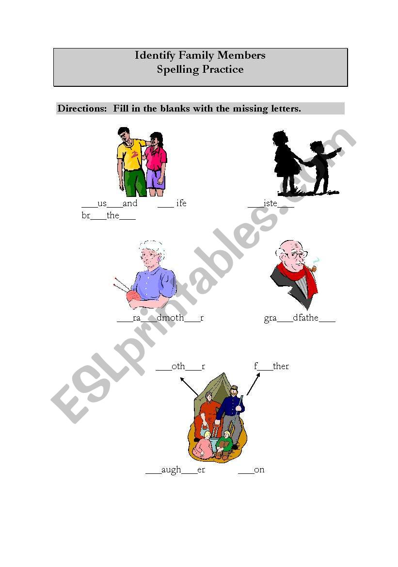 family members worksheet