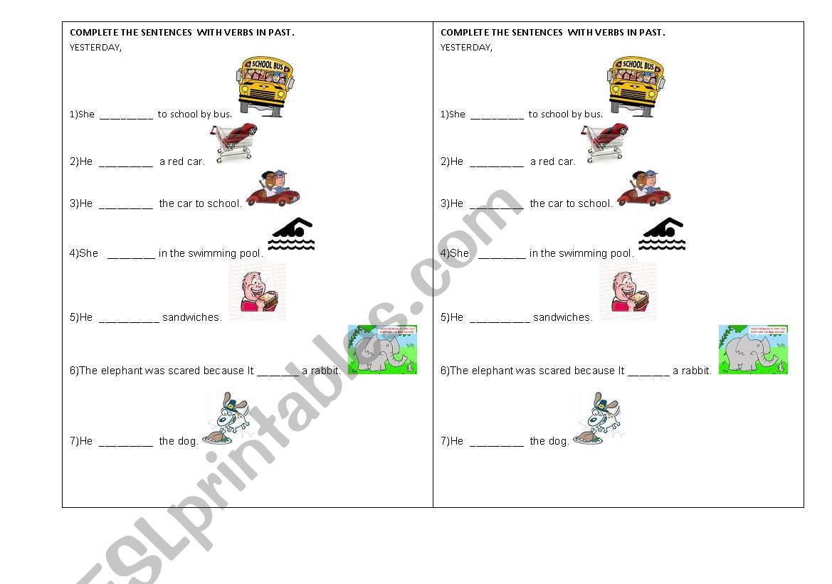 PAST SIMPLE IRREGULAR VERBS  worksheet