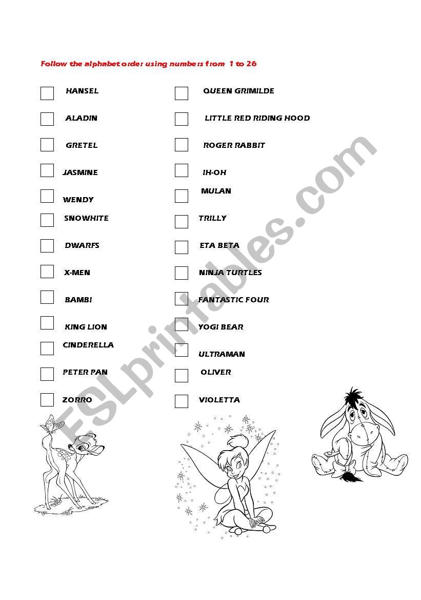 alphabet worksheet