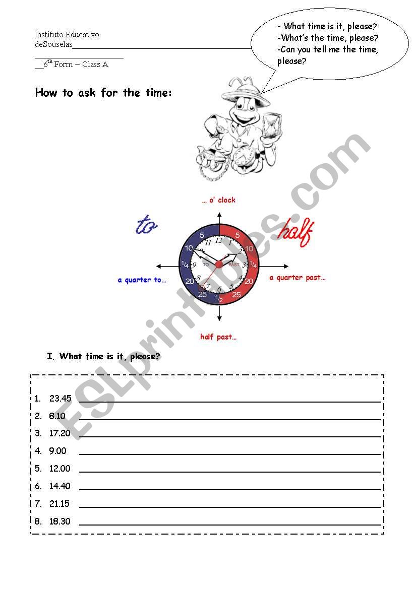 Time  worksheet