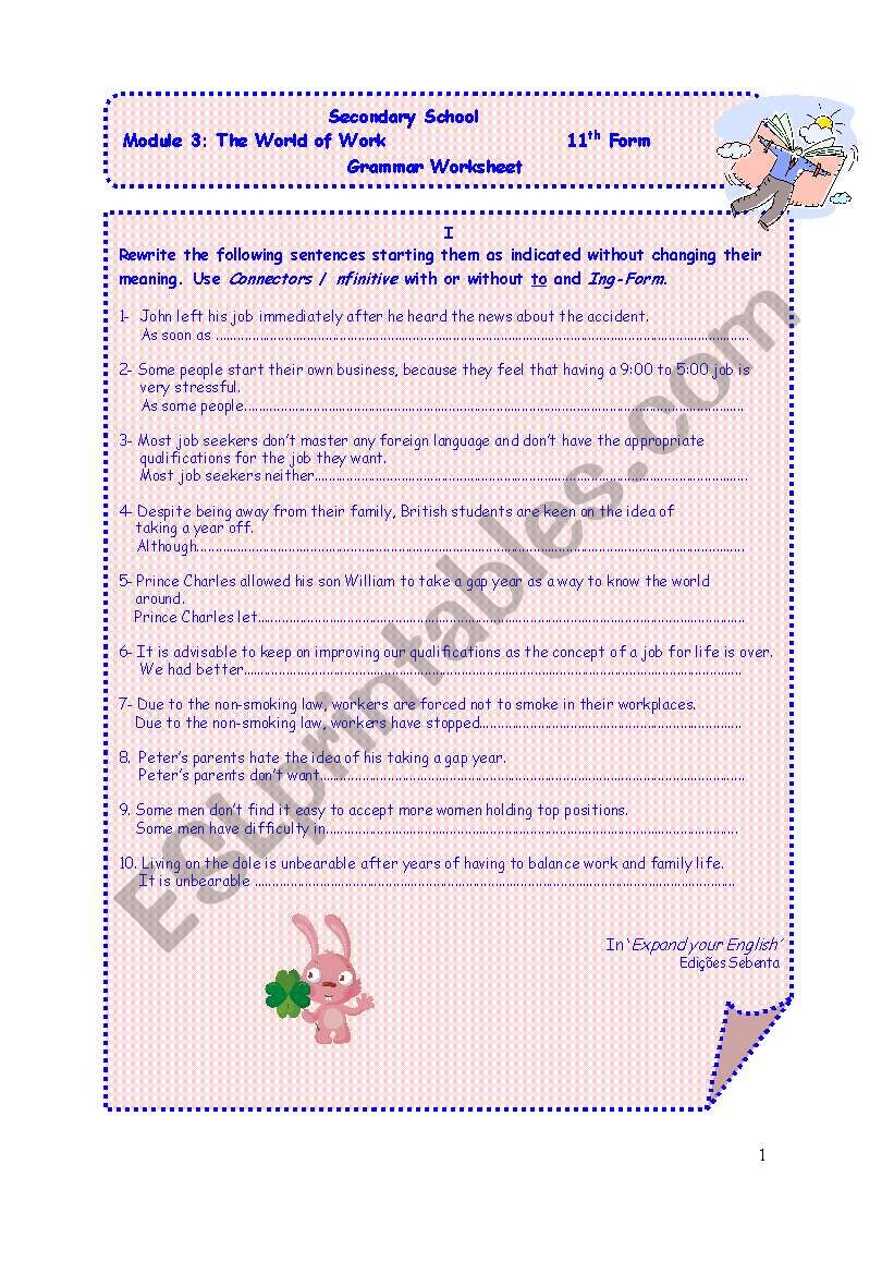 Grammar Revision work worksheet