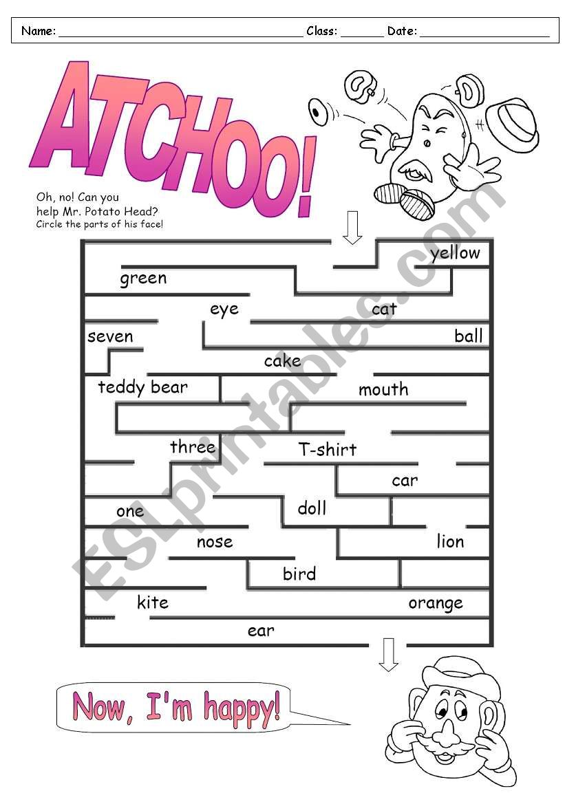 Mr. Potato HeadÂ´s sneeze (topic - my face)