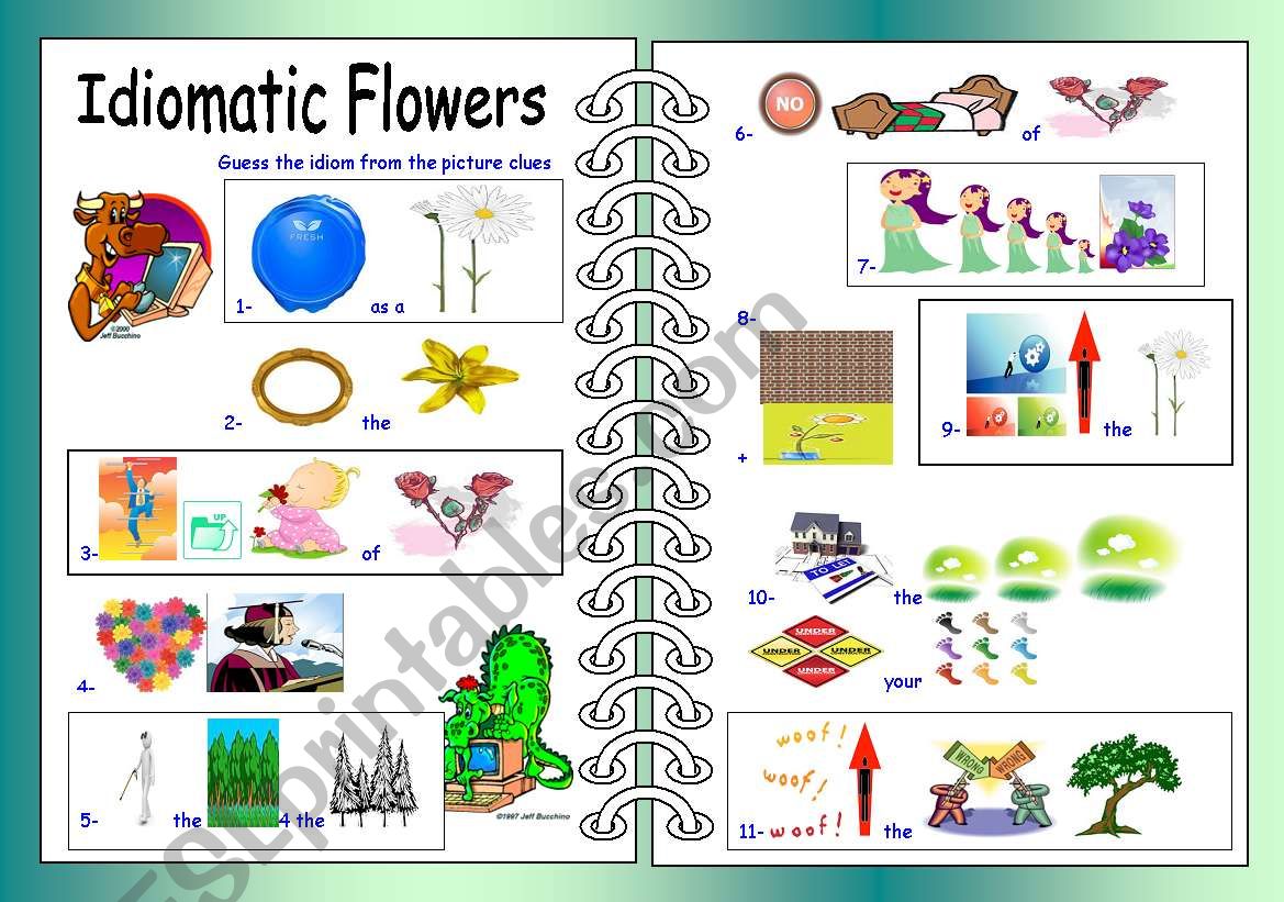 Idiomatic Flowers worksheet