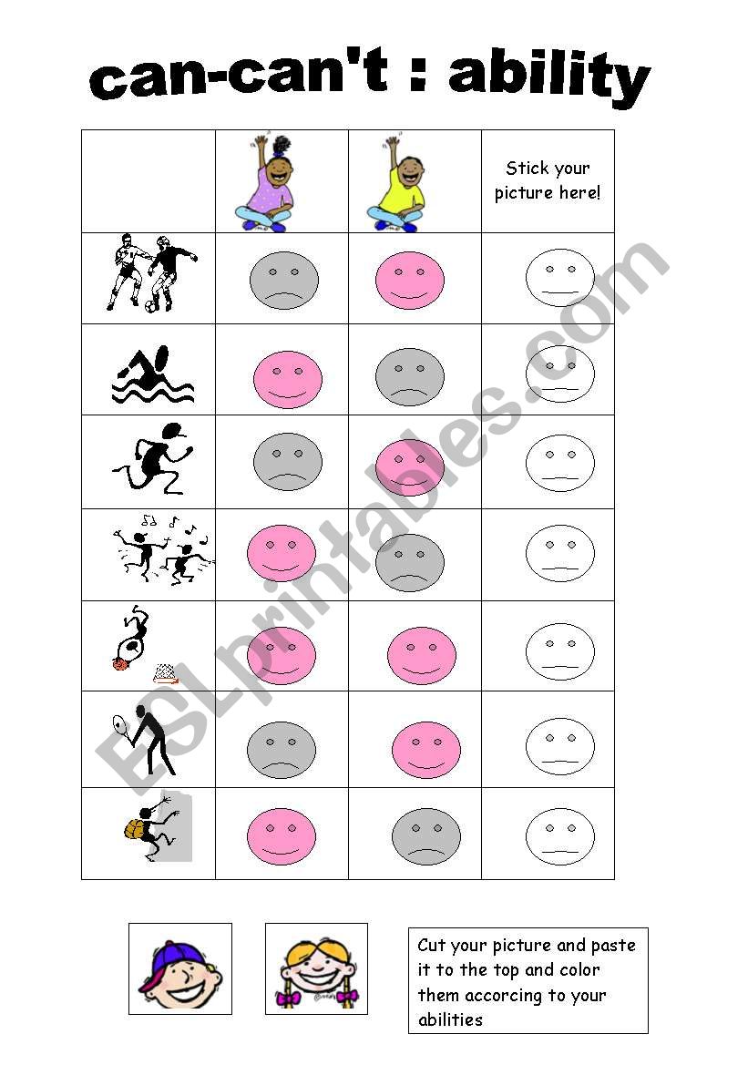 can-canÂ´t :ability worksheet
