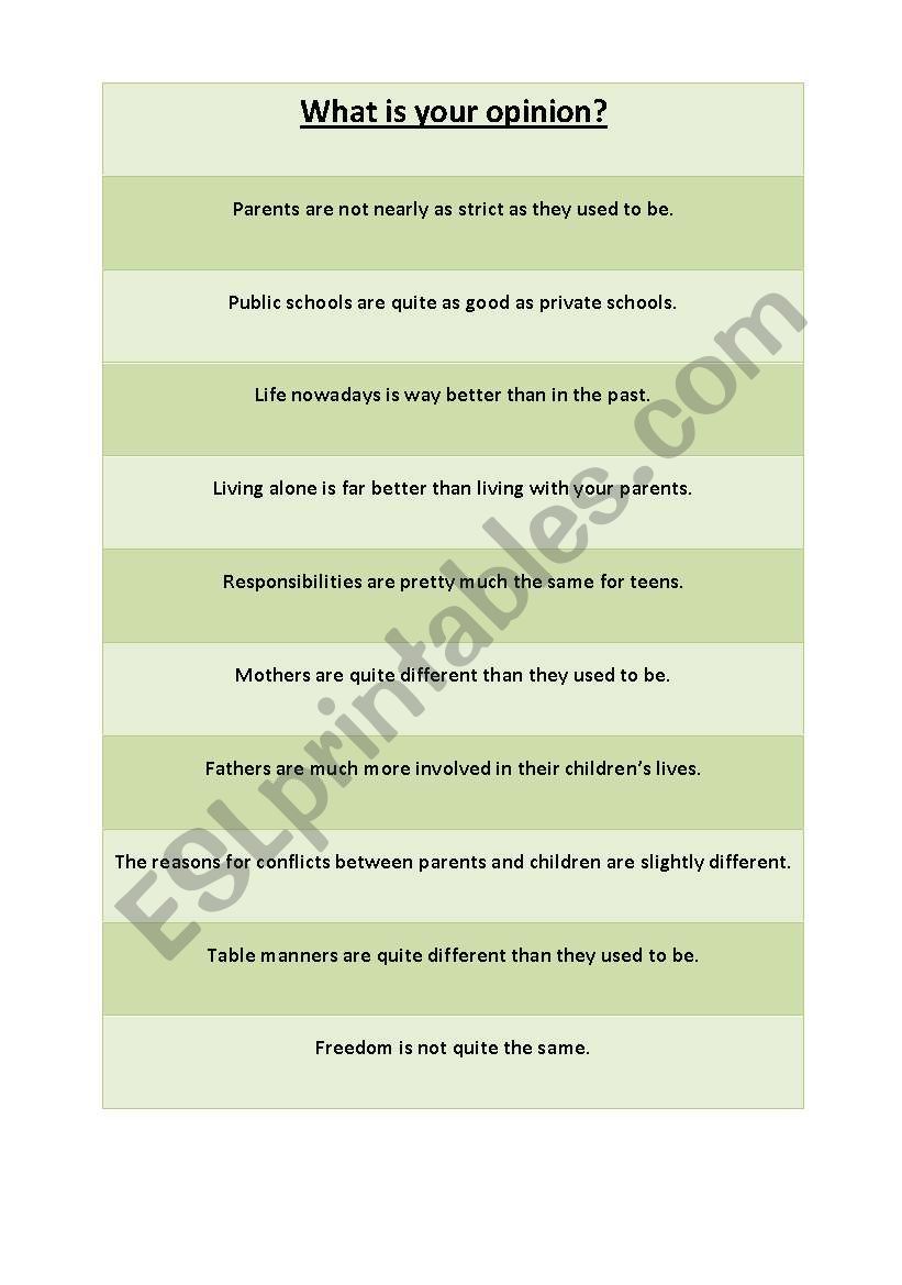 Family - comparatives worksheet