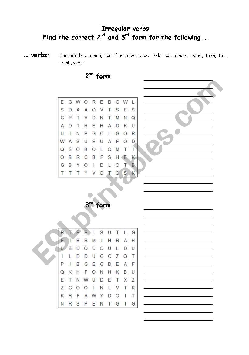 Riddle - Irregular verbs worksheet