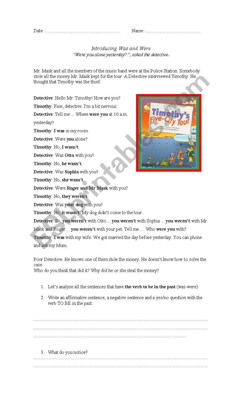 Introducing Was-Were worksheet