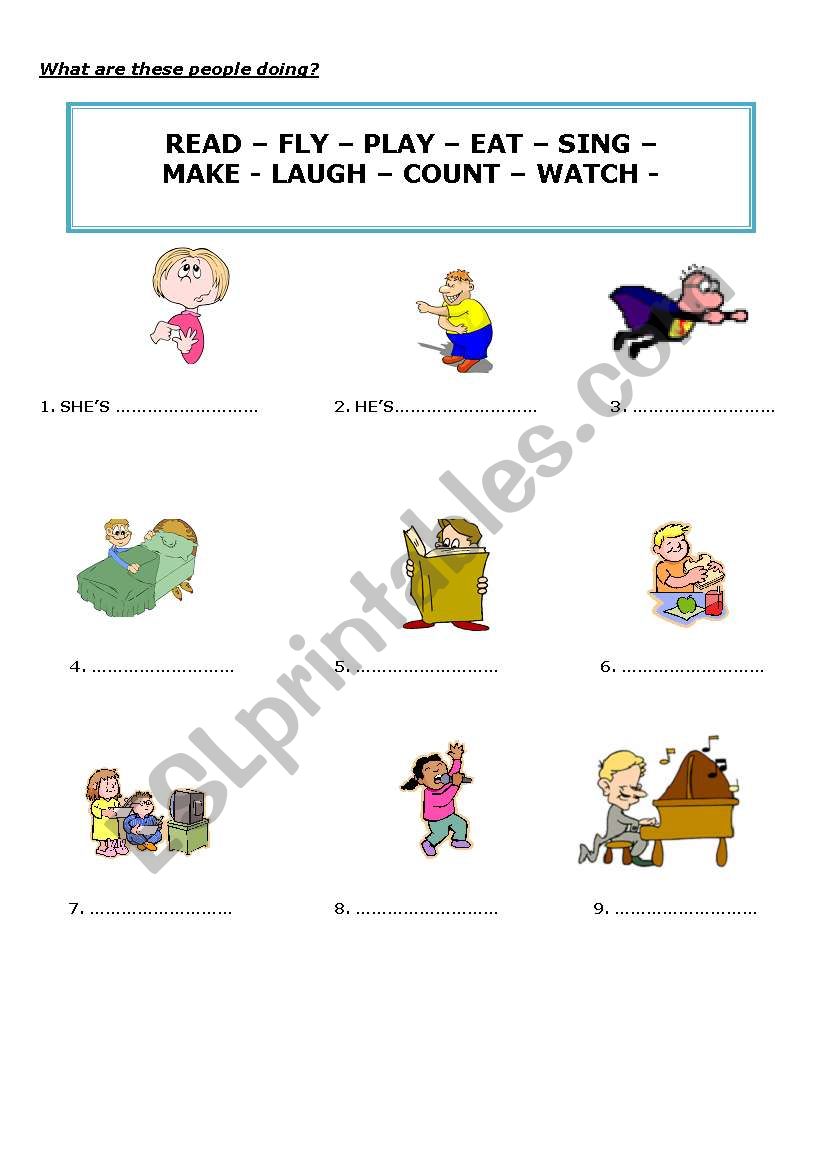 WHAT ARE THESE PEOPLE DOING? worksheet