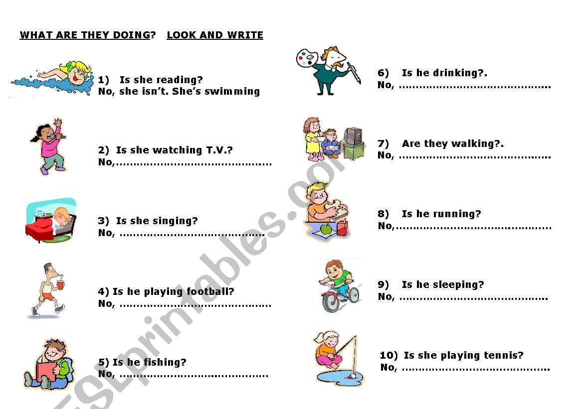 WHAT ARE THEY DOING? worksheet