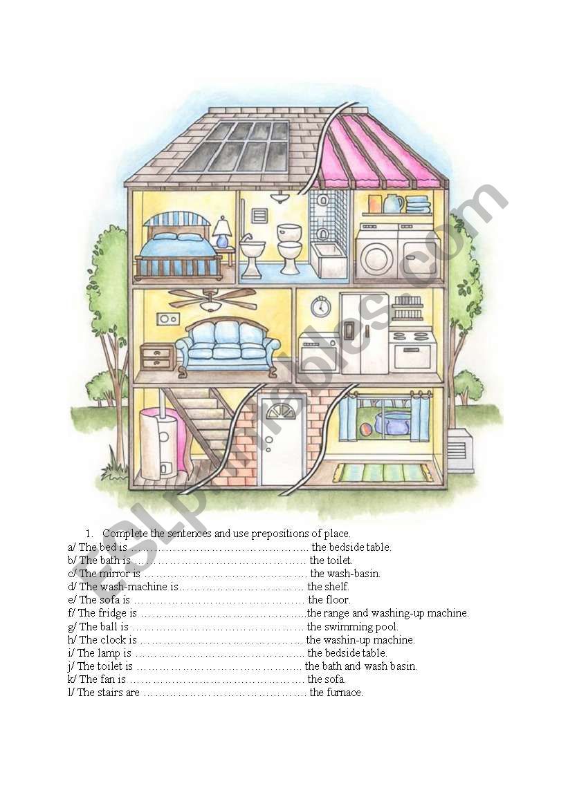 Prepositions of place worksheet