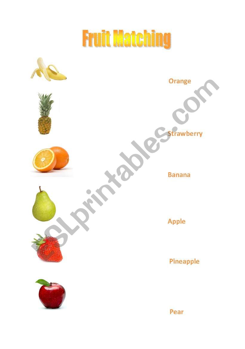 Fruit Matching worksheet