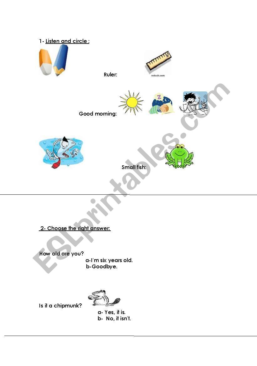 listen and answer worksheet