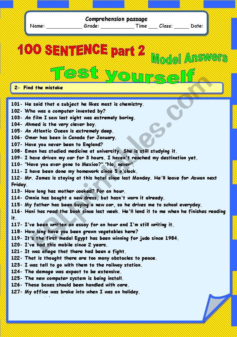 find the mistake part 2 worksheet