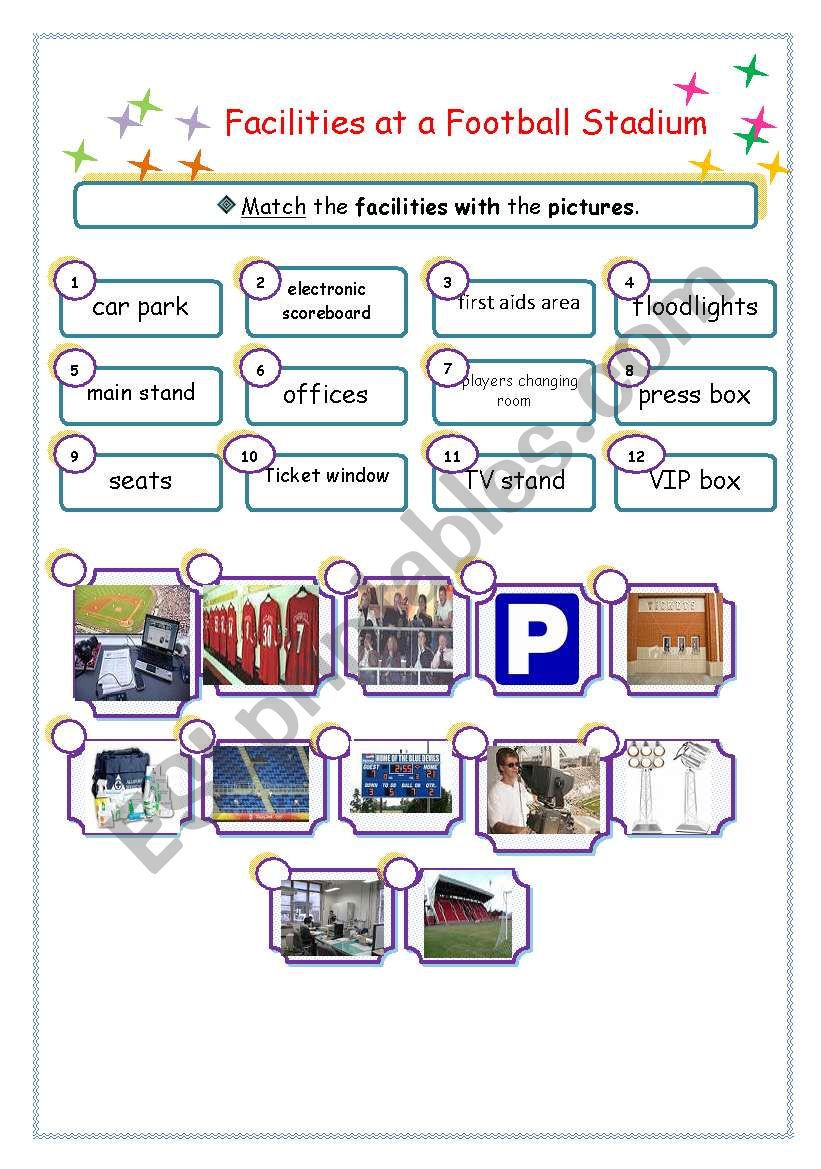 Stadium facilities worksheet