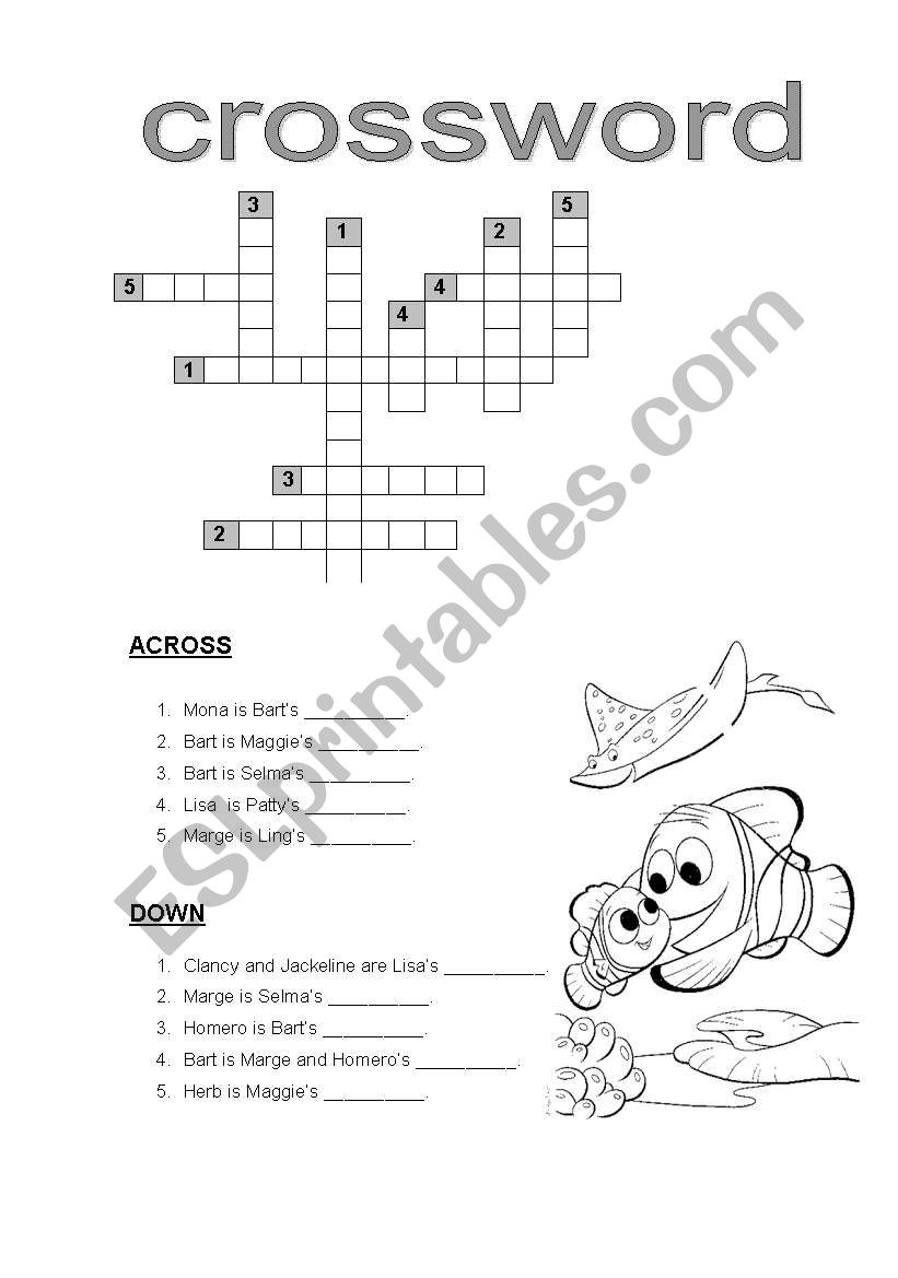 Family Crossword worksheet