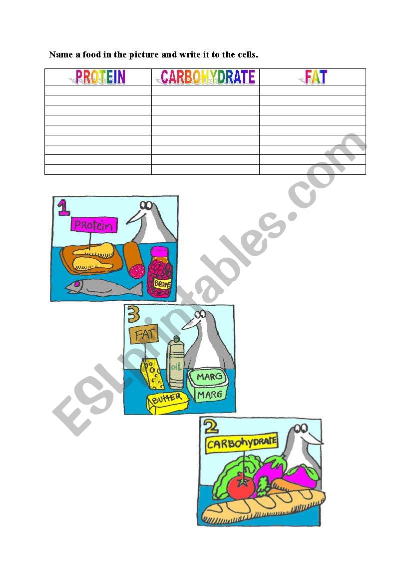 Food worksheet