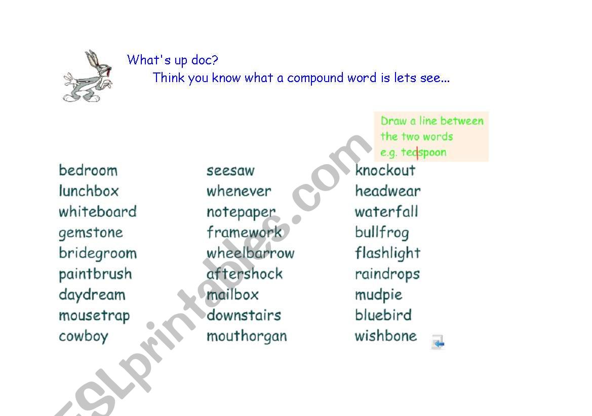 Compound Words worksheet