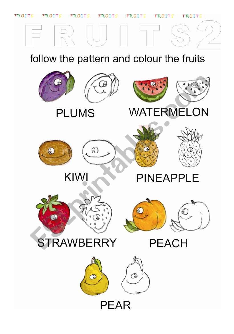 Fruits 2  worksheet