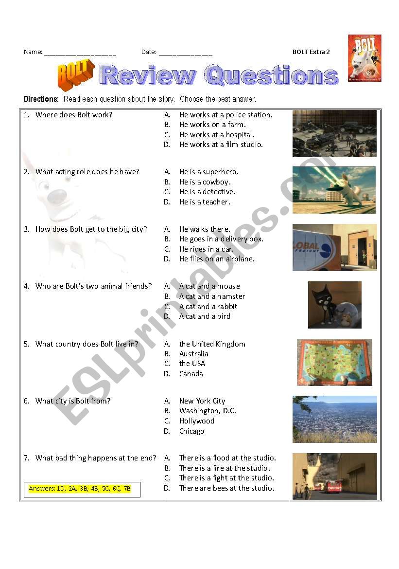 Bolt Extra2 Review Questions worksheet