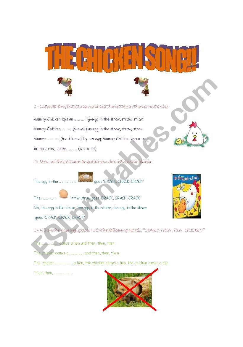 The Chicken song! worksheet