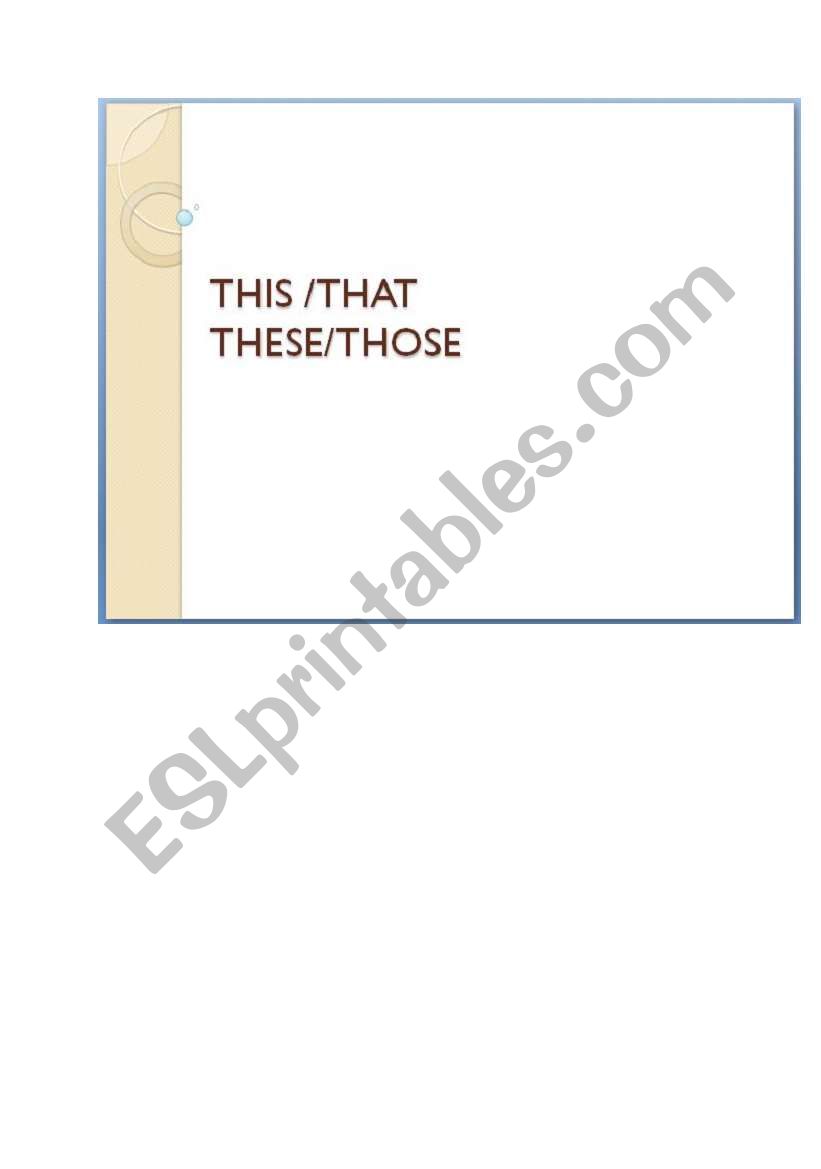 this that these those worksheet this that these those worksheet