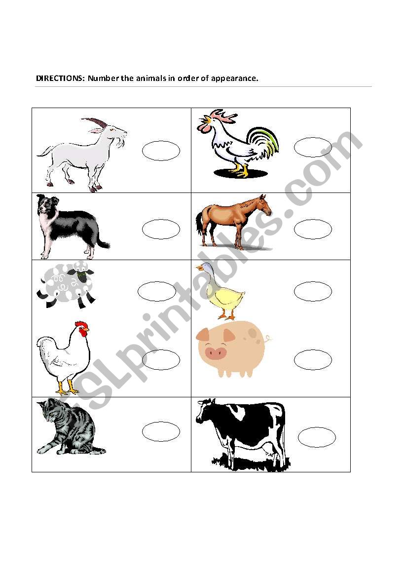 animal and sounds worksheet