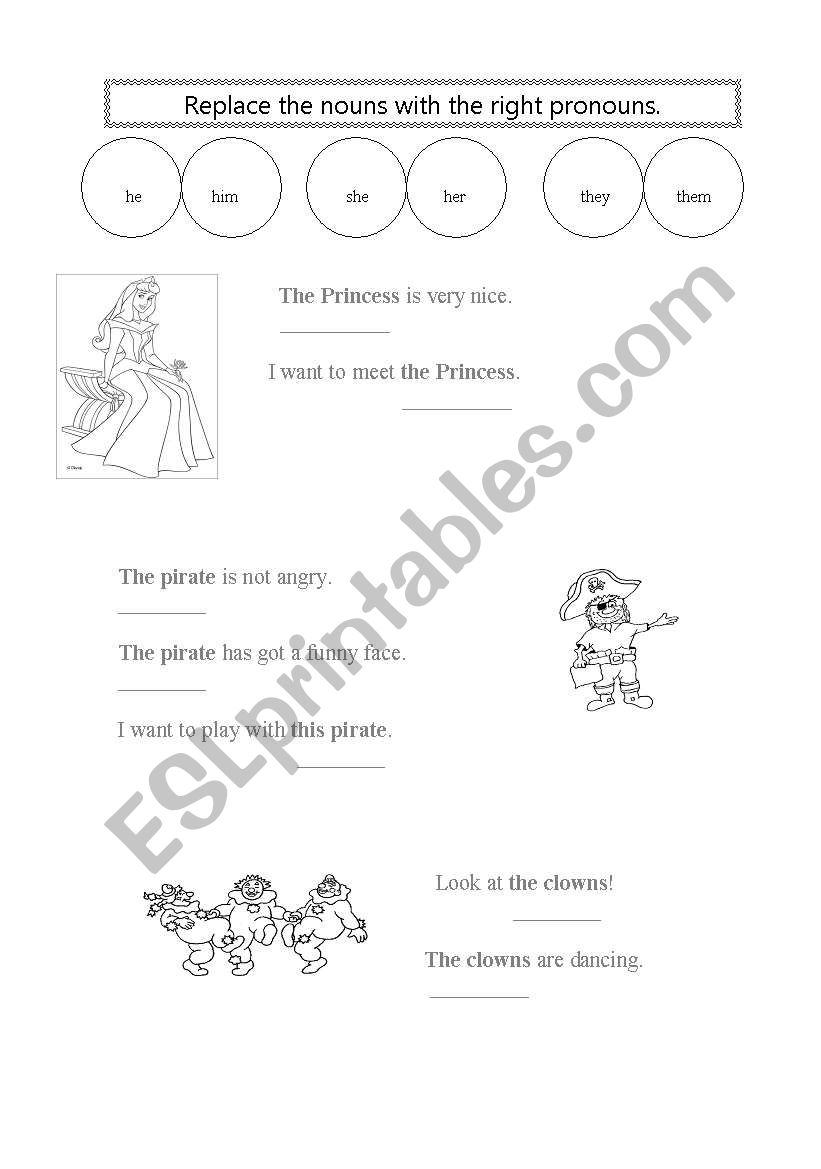 Subject and object pronouns worksheet