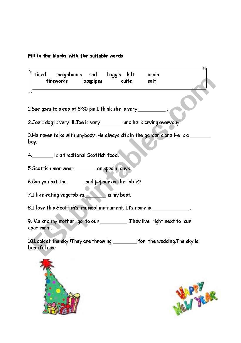 New Years Eve page 2 worksheet