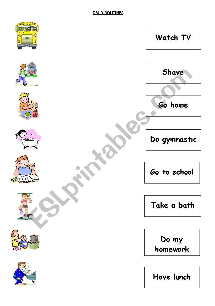 DAILY ROUTINES worksheet