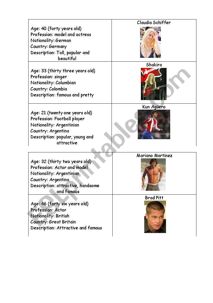 Famous people part  2 worksheet