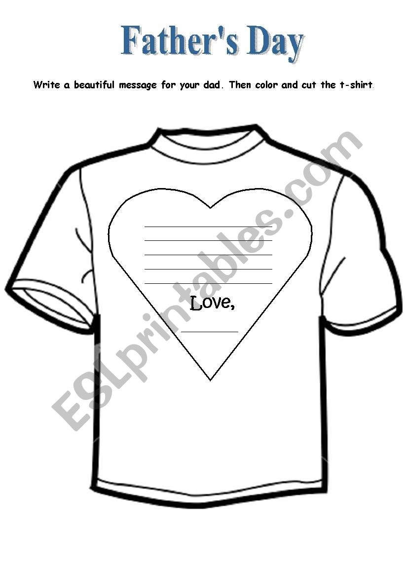 FatherÂ´s Day worksheet