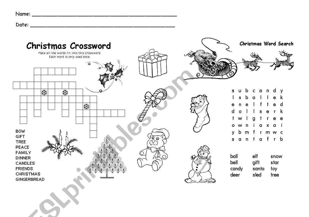 Christmas worsearch worksheet