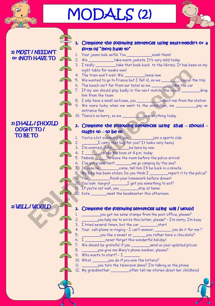 MODALS ( 2) worksheet